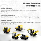 Mecha Racer STEM kit pieces laid out before assembly