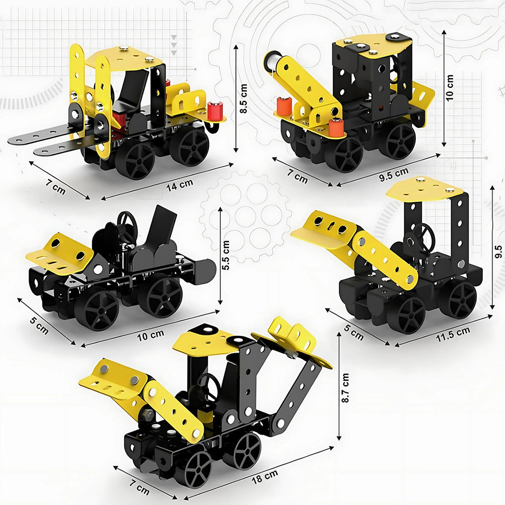Crane model built with Aditi Mecha Racer STEM kit components