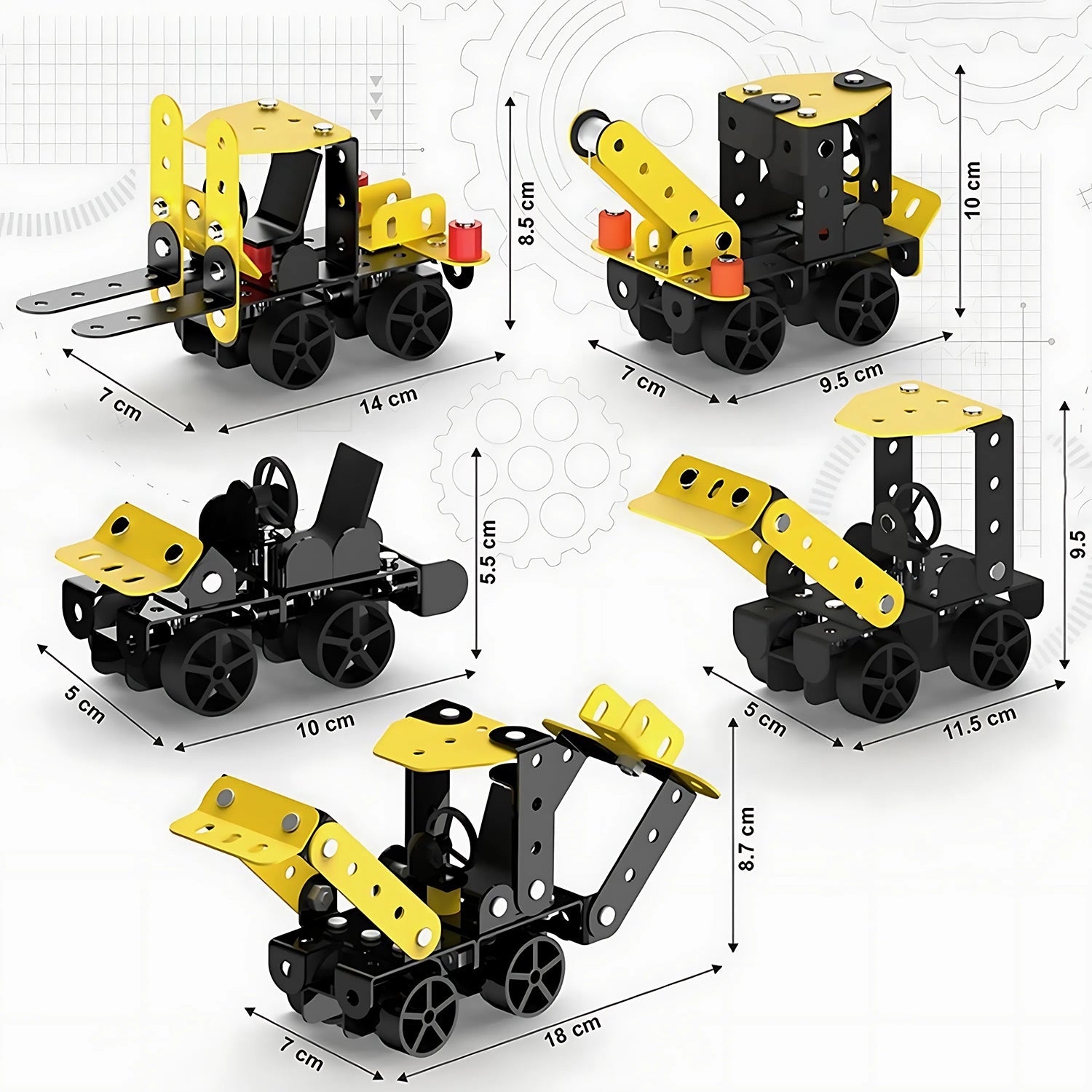 Crane model built with Aditi Mecha Racer STEM kit components