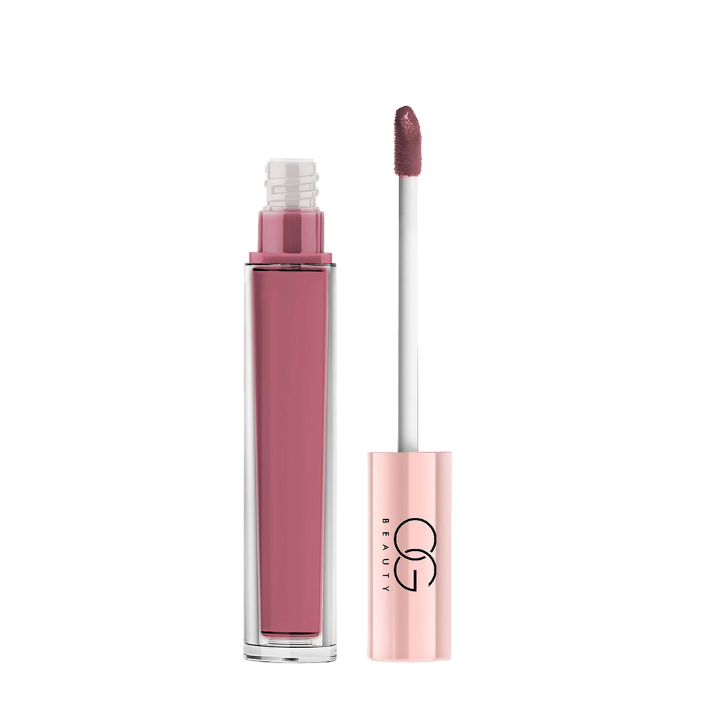 Swatch of Merry Mulberry Liquid Lipstick on skin.