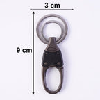 Angled view of rotating swivel mechanism on metal key holder