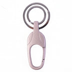 Side profile of sleek, durable metal keychain