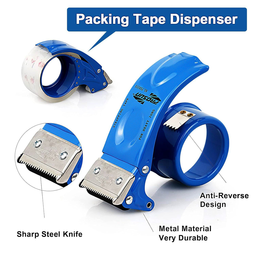 Side view of the sturdy Metal Packing Tape Dispenser, highlighting its compact and functional design.