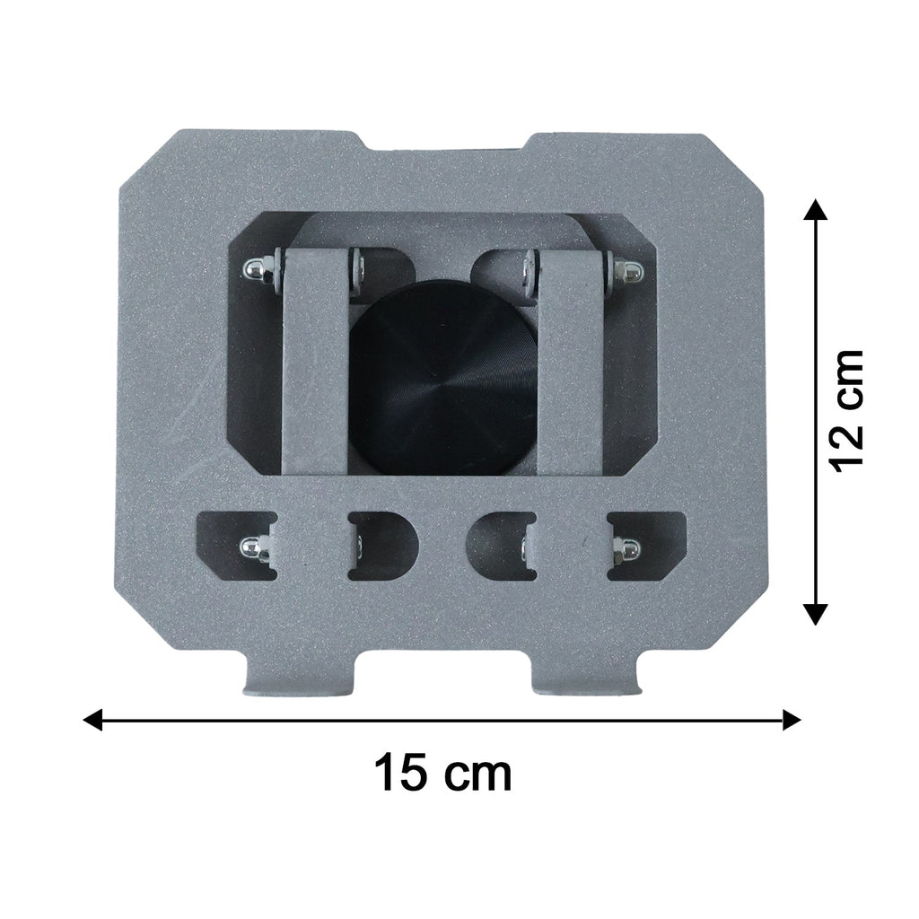 Diagram showing dimensions of foldable metal stand