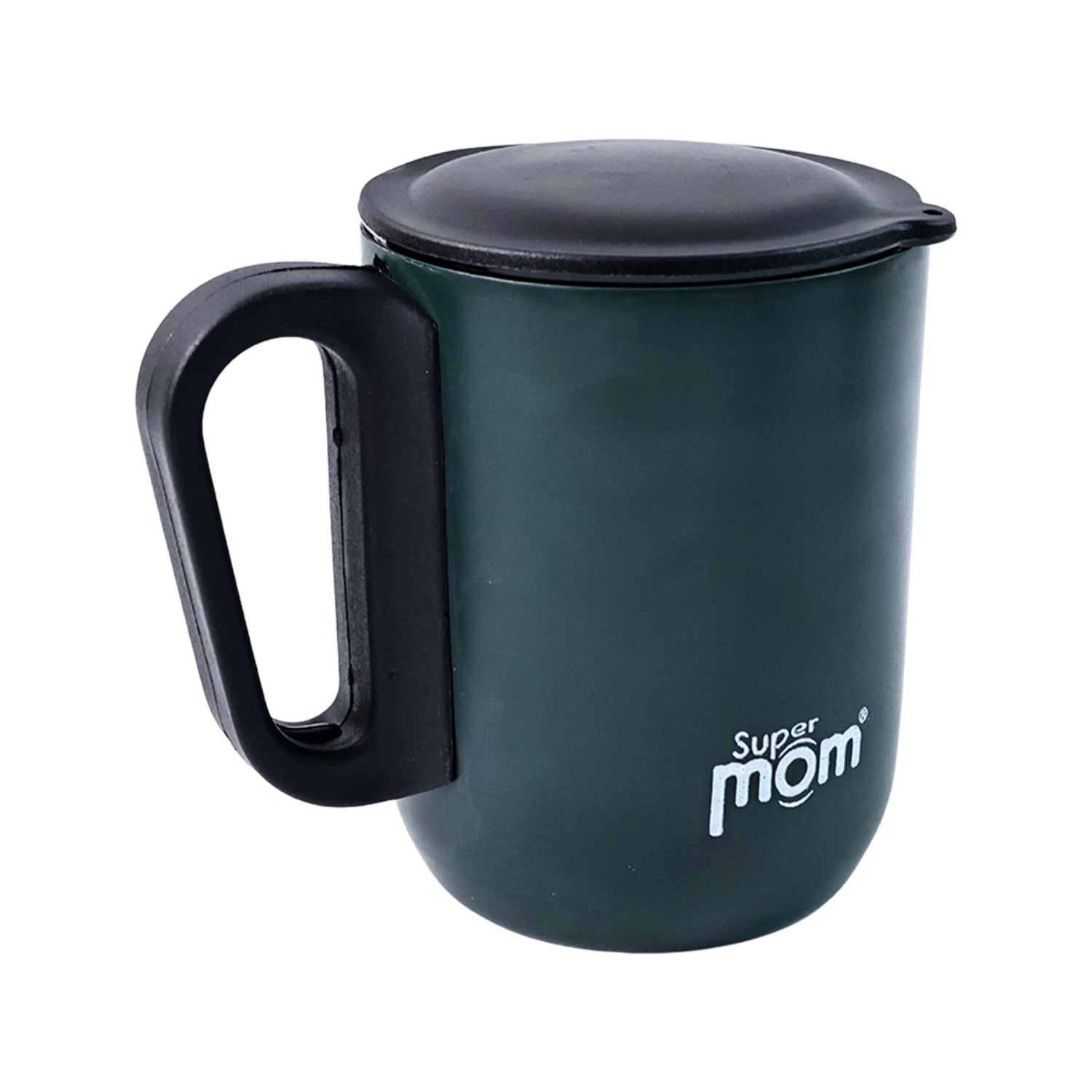 Metallic stainless steel tea and coffee insulated mug with lid