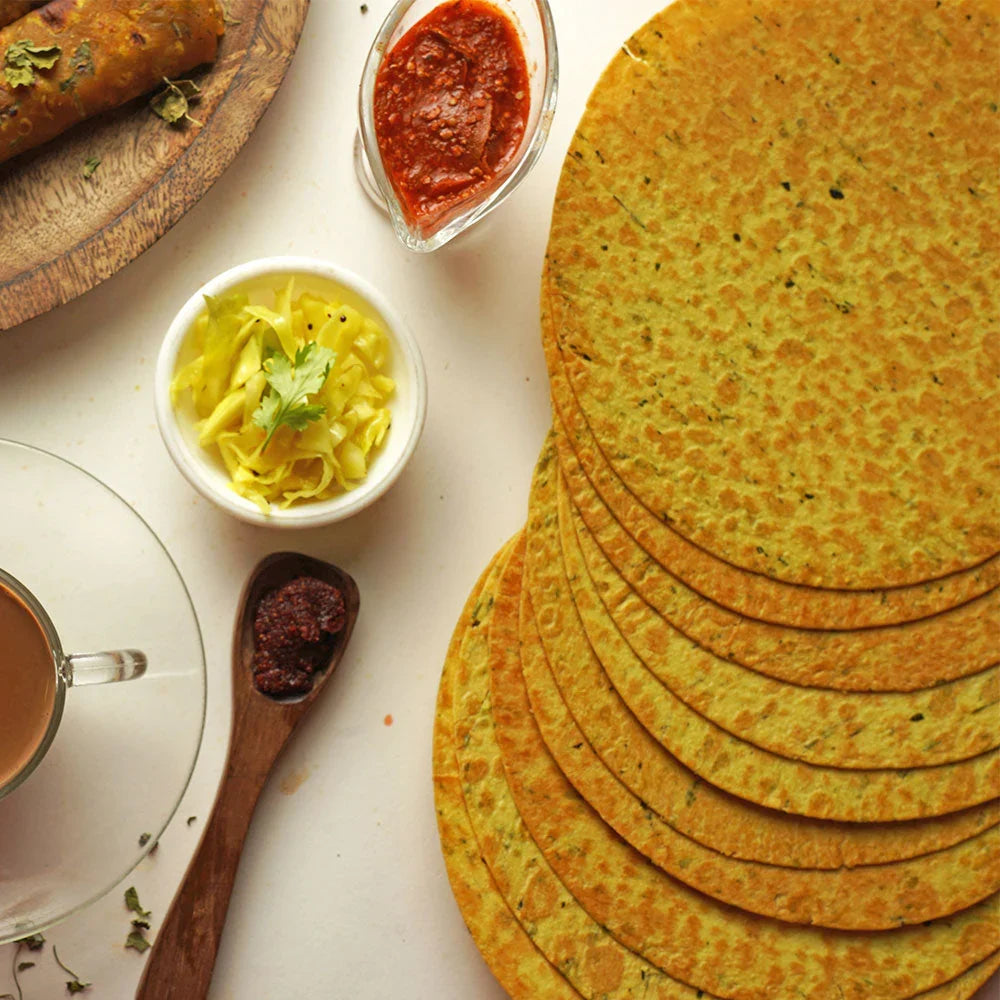 Round Methi Khakhra from Maniarr's, a popular Indian savoury snack.