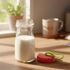 Transparent 300ML glass bottle showing beverage inside clearly