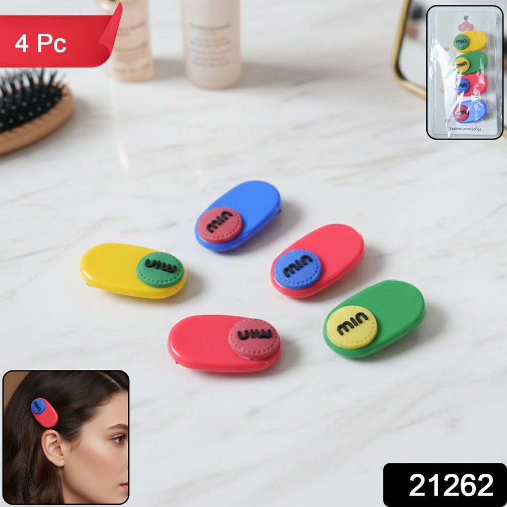 Close-up of decorative hair clip set showing unique text accent details