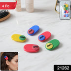 Close-up of decorative hair clip set showing unique text accent details