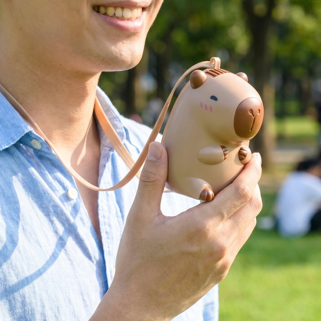 Handheld mini fan with strap for convenient personal cooling