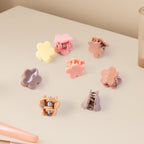 Set of pastel mini claw hair clips ideal for young girls' hairstyles