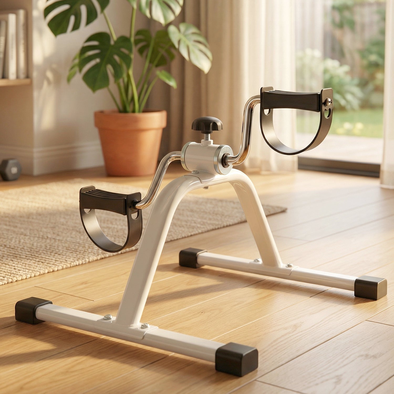 Desk pedal exerciser for office or home use
