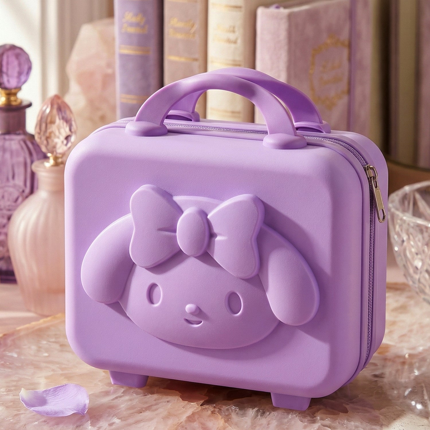 Kids bear hard shell carry case displayed with school supplies inside