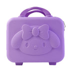 Side view of kids bear-shaped hard shell carry case highlighting its durable structure