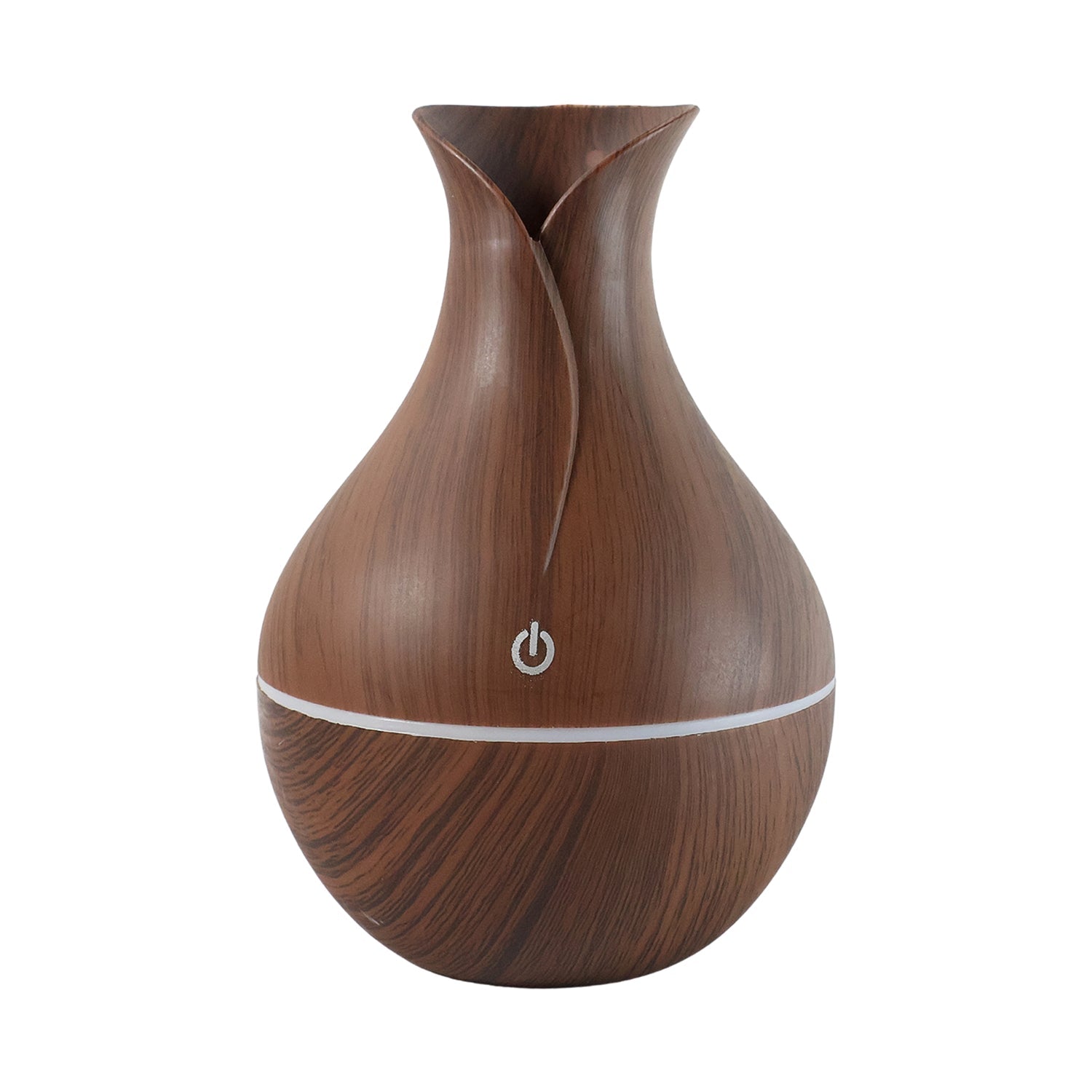 Retail packaging for the Indo Glow Mini Wooden Humidifier, ready for gifting.