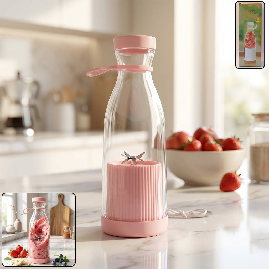 Front view of portable electric juicer bottle