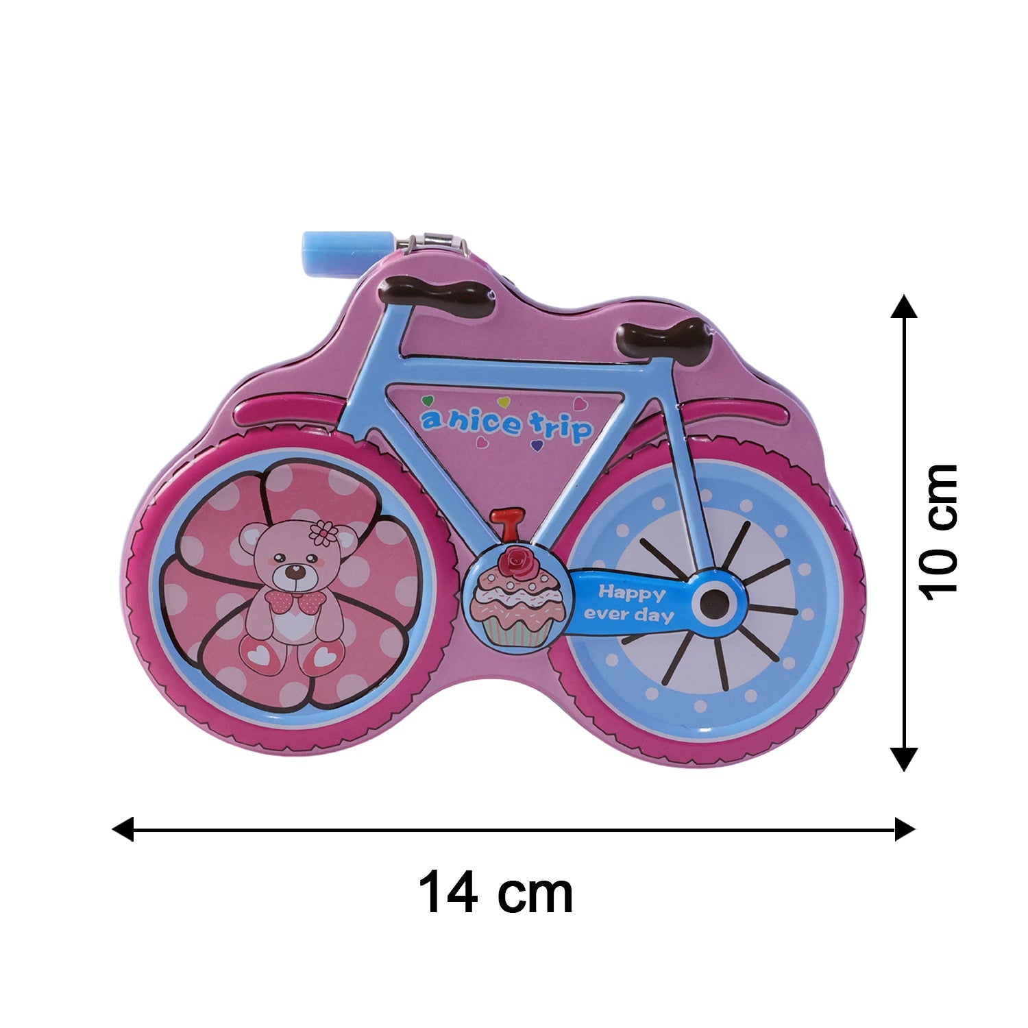 Decorative plastic piggy bank toy with bicycle shape for kids