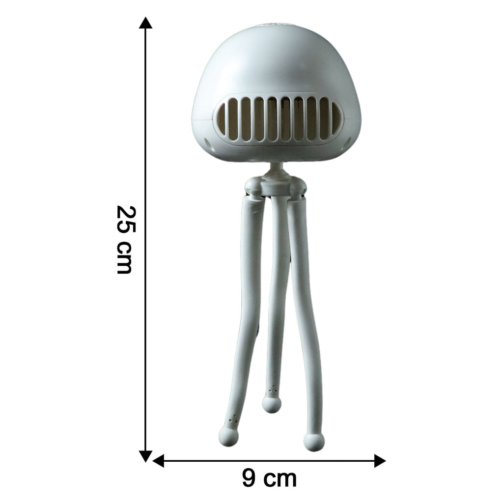Personal desk fan rechargeable with built-in star projector for ambiance