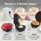 Mini Waffle Maker alongside fresh ingredients for a delicious breakfast.