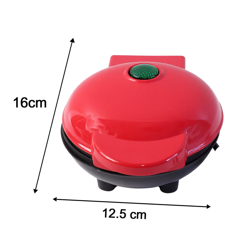 Diagram illustrating the compact dimensions of the Chef's Embrace Waffle Maker.