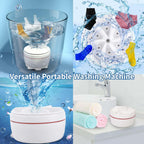 The USB turbo washer placed in a basin, ideal for cleaning small items like underwear and socks.