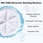 A mini portable washing machine in a compact setting, perfect for dorms or camping trips.