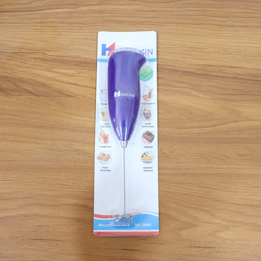Compact electric milk frother for frothing and mixing drinks