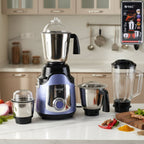 1 HP heavy duty mixer grinder showing four durable jars for versatile kitchen use