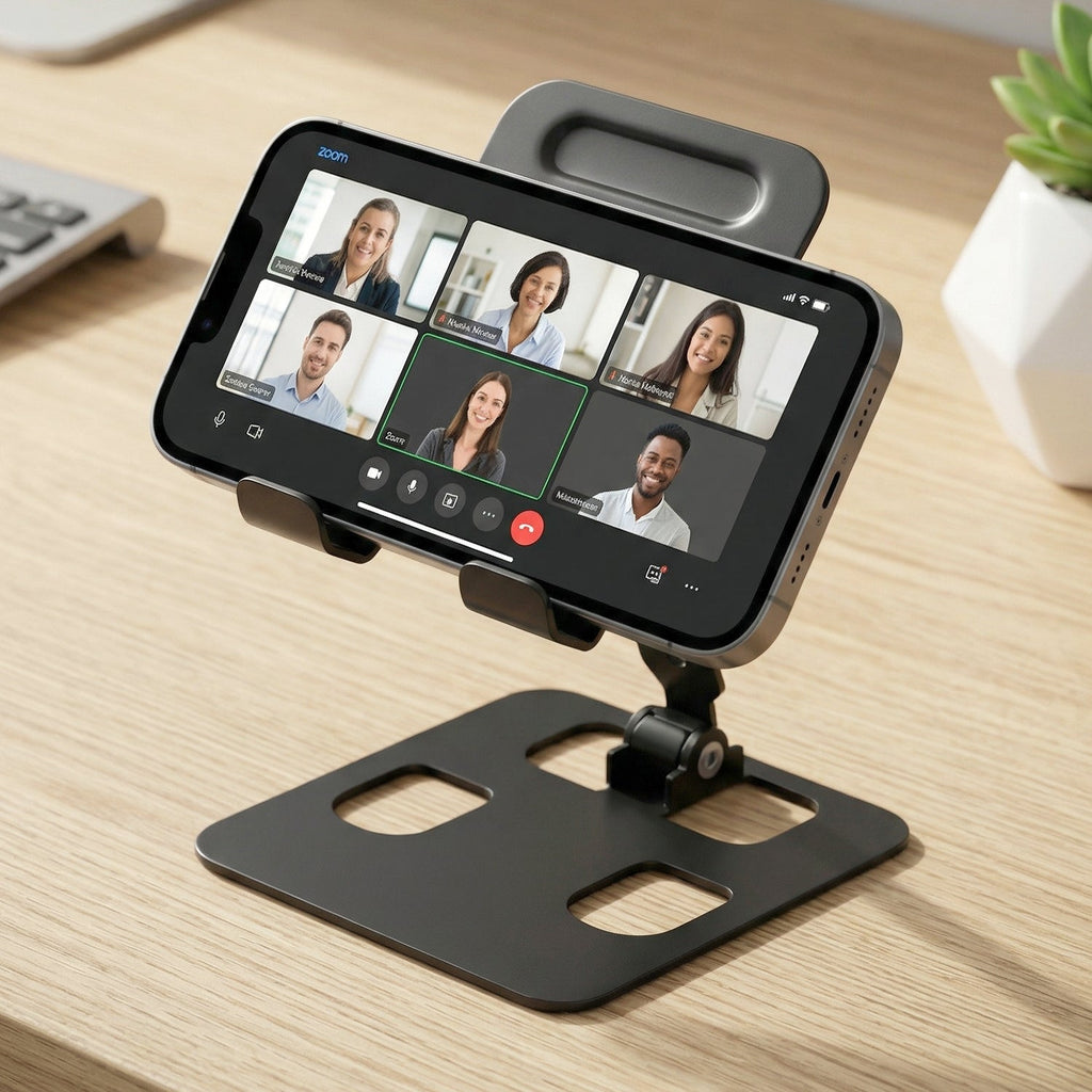 Compact foldable metal mobile stand