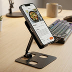 Multi-angle adjustable mobile stand in use