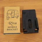 Mobile holder with smartphone mounted on dashboard