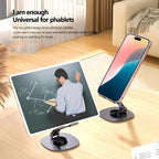 Portable mobile device stand shown in its compact, folded position for easy carrying.