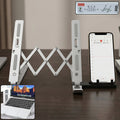 Foldable portable aluminium laptop stand in black and silver
