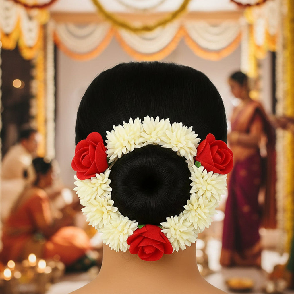 Elegant traditional artificial flower gajra ideal for bridal and festive wear