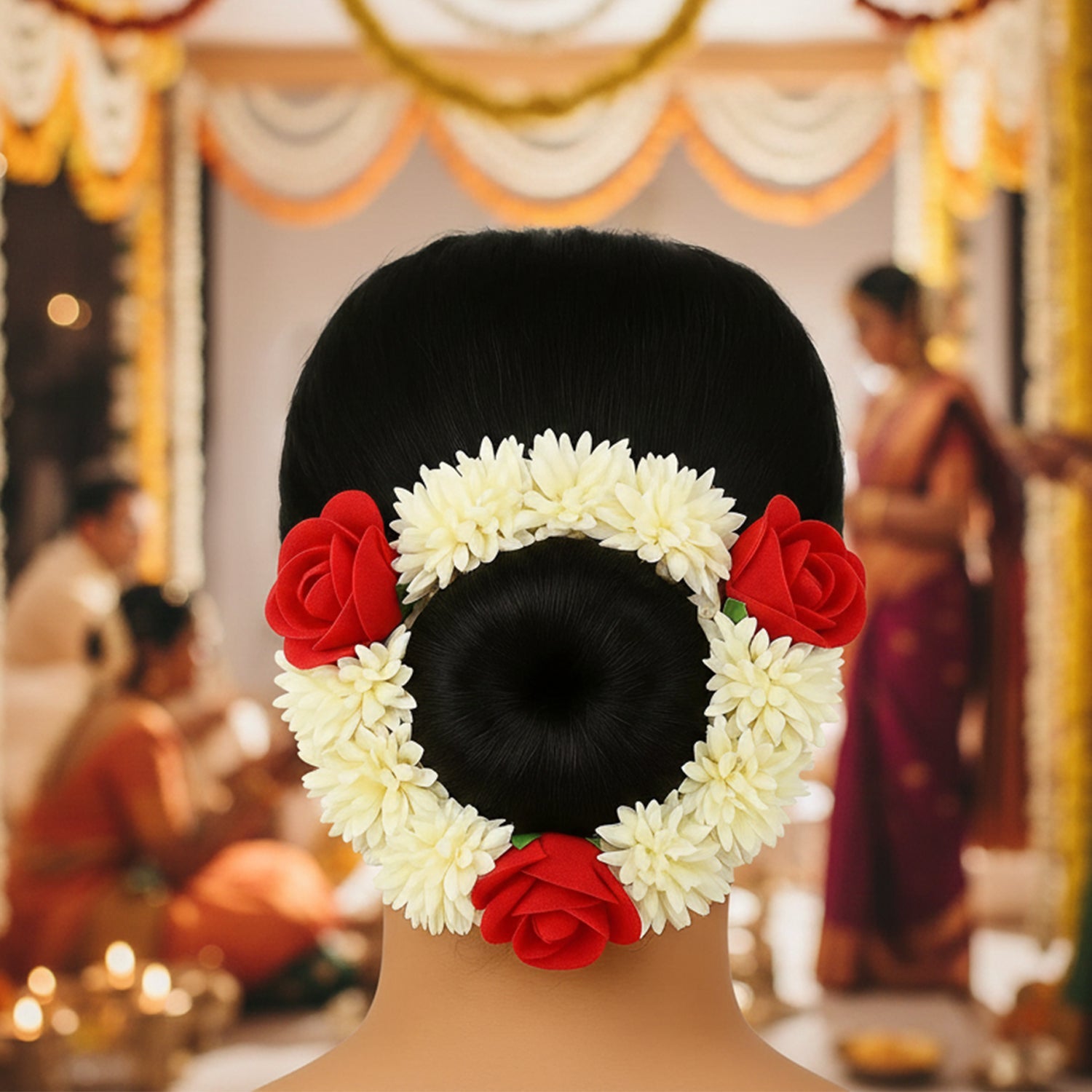 Elegant traditional artificial flower gajra ideal for bridal and festive wear