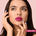 Chic petal pink matte liquid lipstick by OG Beauty showing smooth texture