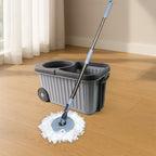 Spin Mop Cleaning Set with dual chamber bucket and ergonomic design