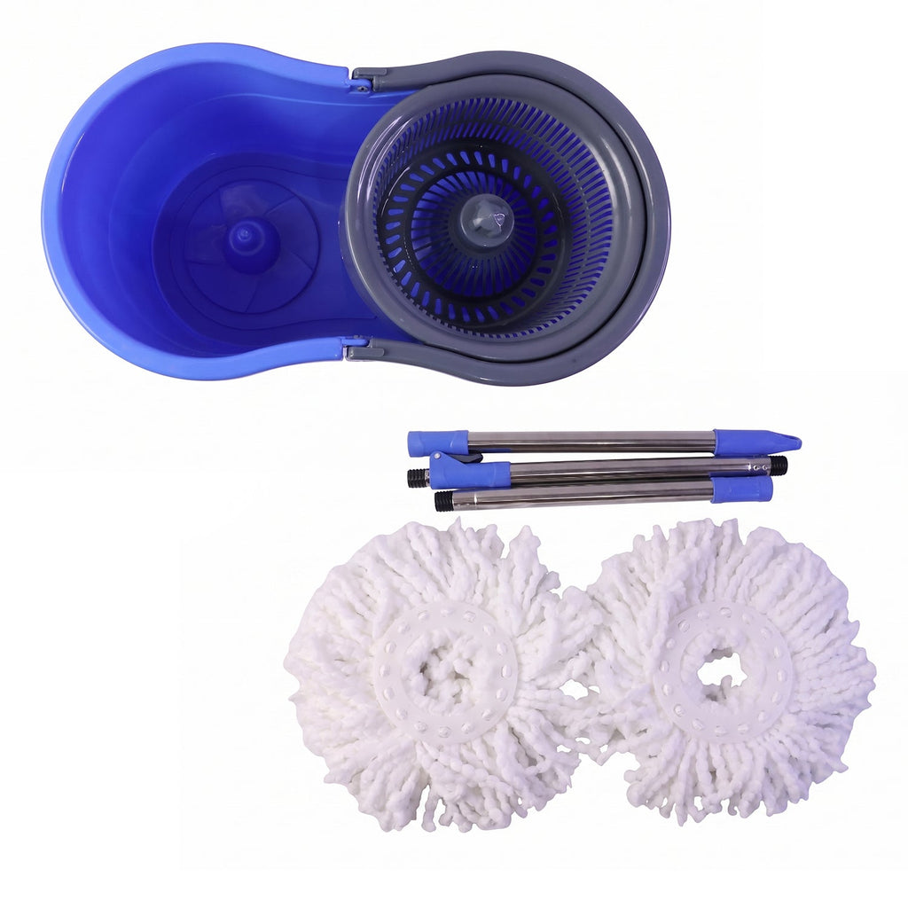 Home floor cleaning spin mop set with adjustable handle and bucket