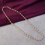 Classic pearl statement necklace with gold chain accents