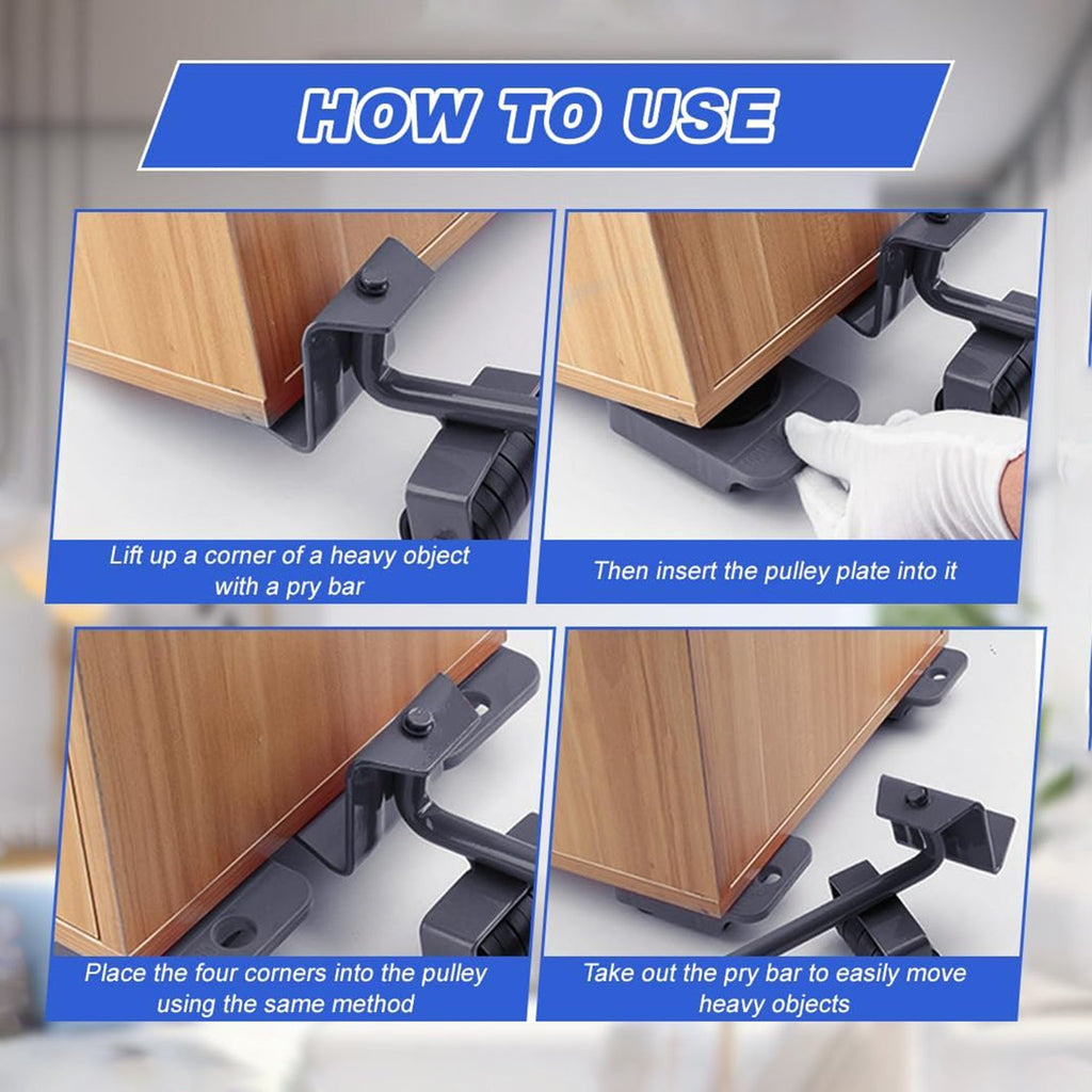 Ergonomic lifter tool lever for furniture moving and shifting heavy appliances