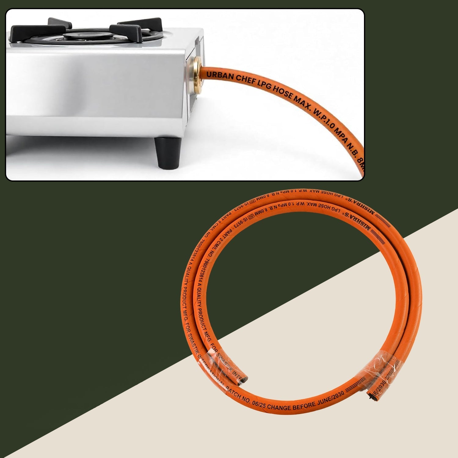 Mishra's LPG combo set components arranged for kitchen safety
