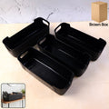 Black plastic storage basket tray set of 4 with stackable design