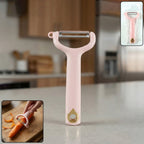 Ergonomic handheld vegetable peeler with sharp stainless steel edge for smooth peeling