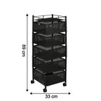 Rolling Kitchen Storage Cart with sturdy metal frame and mesh baskets