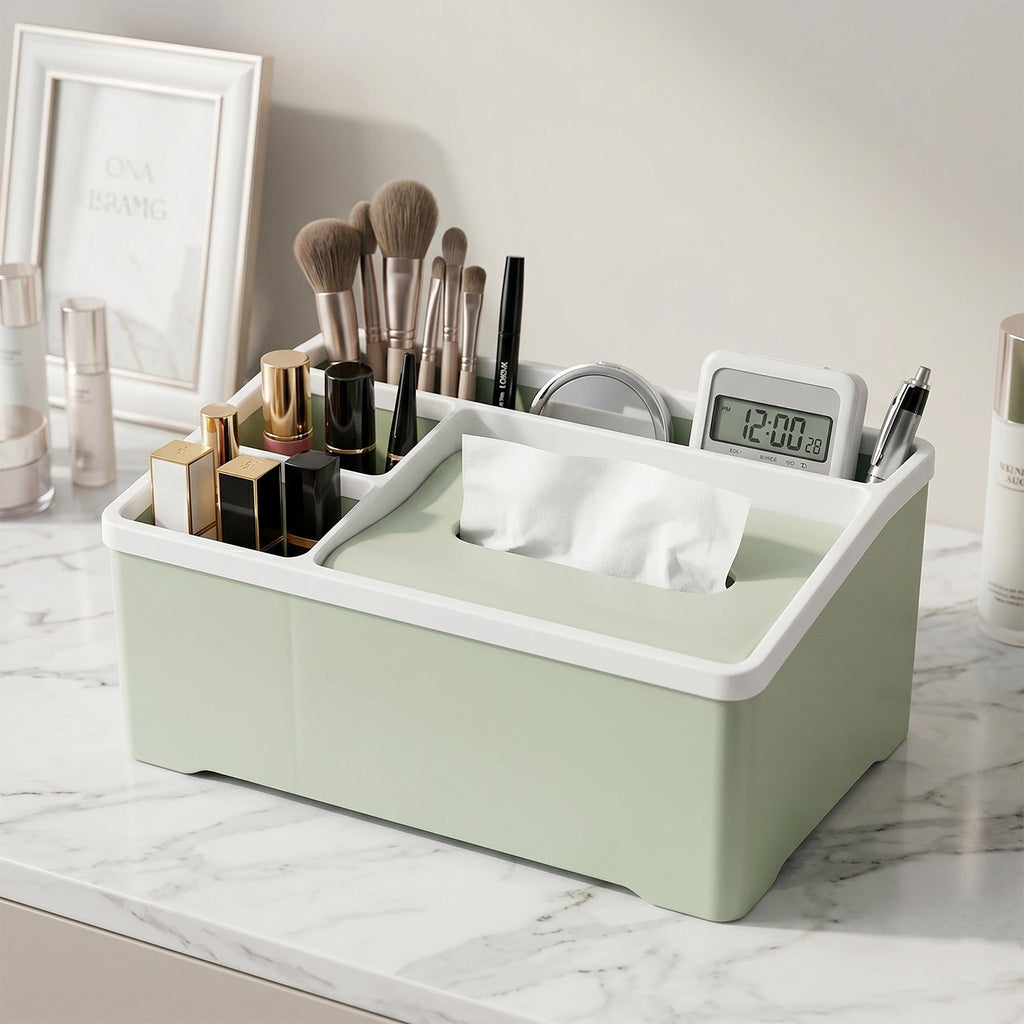 Multi-compartment plastic storage box