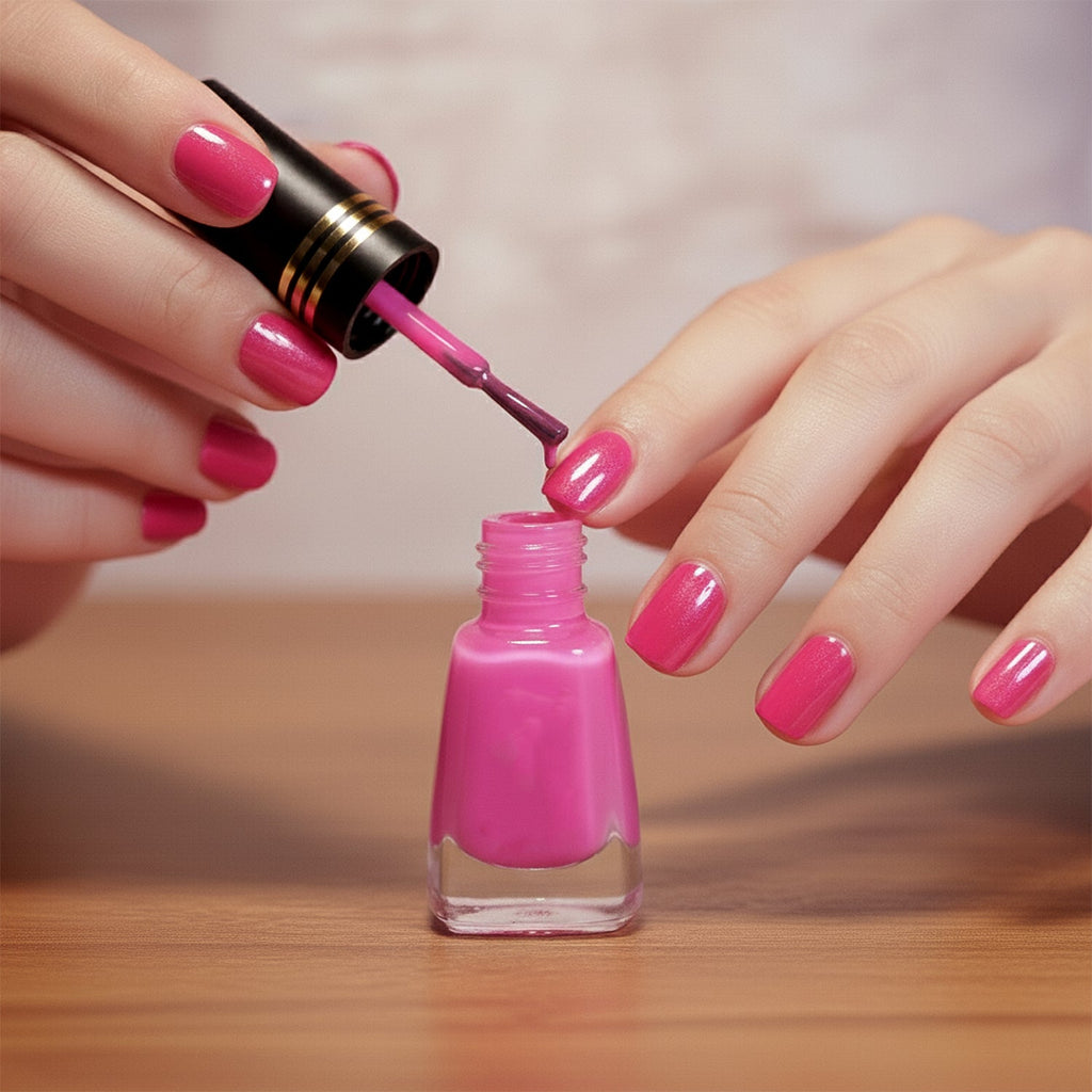Multiple shades of clear blush nail polish for varied nail art looks