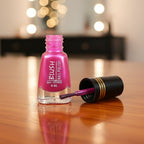 Premium clear blush nail polish bottle with precision brush for smooth application