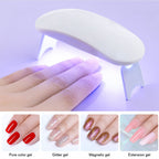 Angled view of mini UV LED nail lamp with USB power