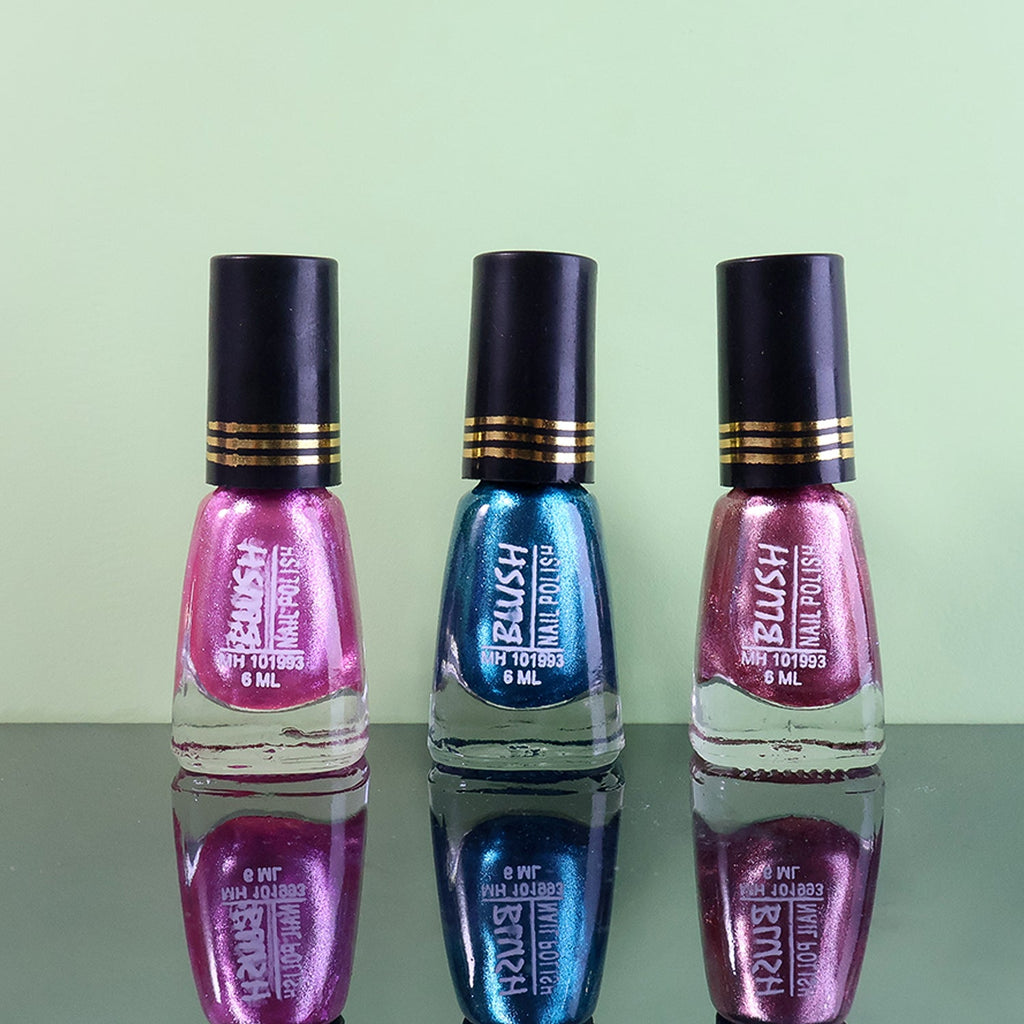Compact metallic nail polish bottle ideal for travel and daily use