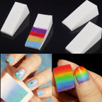 Top view of 10 pcs nail polishing sponge set for nail care